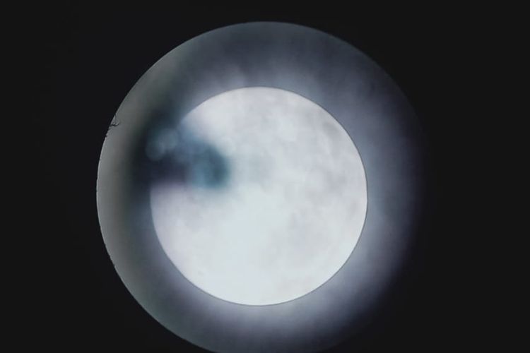 Foto atau wajah gerhana bulan penumbra Sabtu (11/1/2020) pukul 01.45 WIB