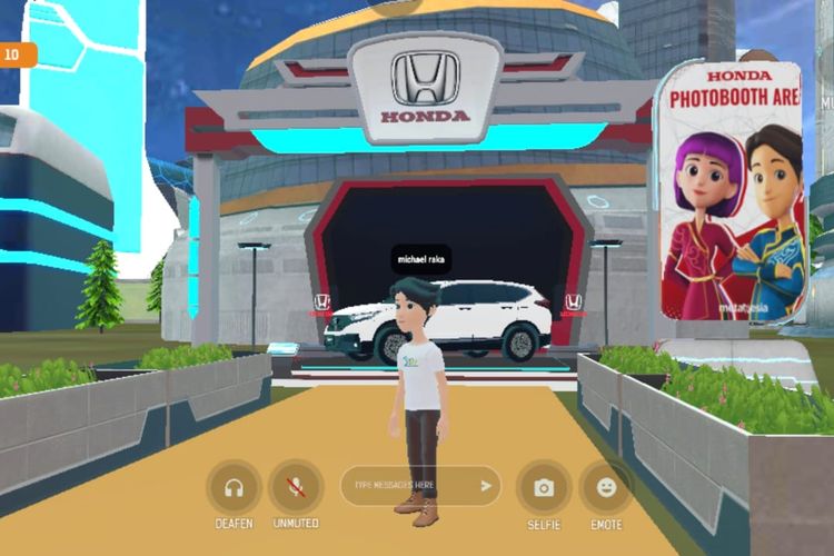 Tampilan pada Honda MetaWorld