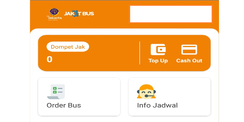 Menu utama aplikasi pemesanan tiket bus AKAP, Jaketbus.