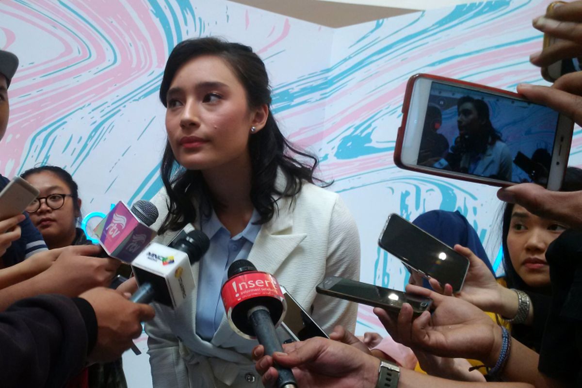 Tatjana Saphira ketika menghadiri acara Wardah Day di Gandaria City, Kebayoran Lama, Jakarta Selatan, Kamis (4/10/2018).