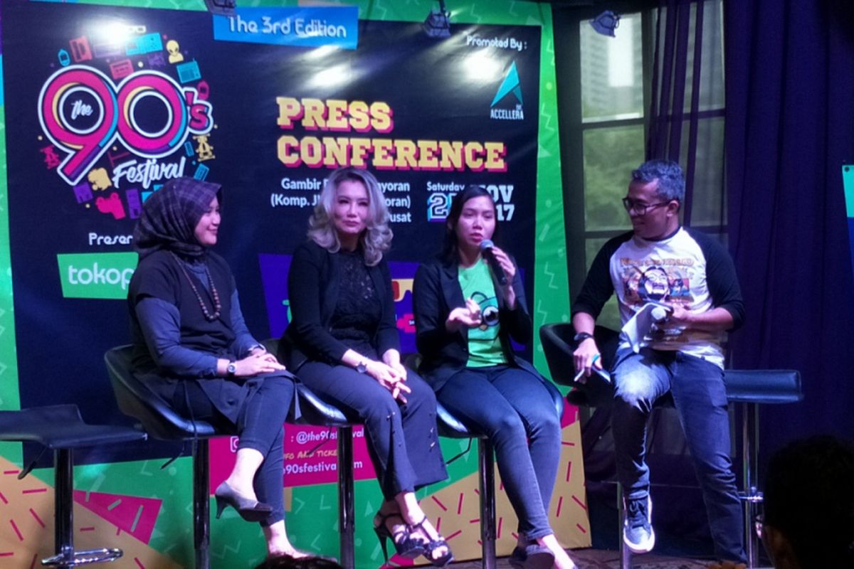 Konferensi pers The 90s Festival di Foodism, Kemang, Jakarta Selatan, Selasa (14/11/2017).