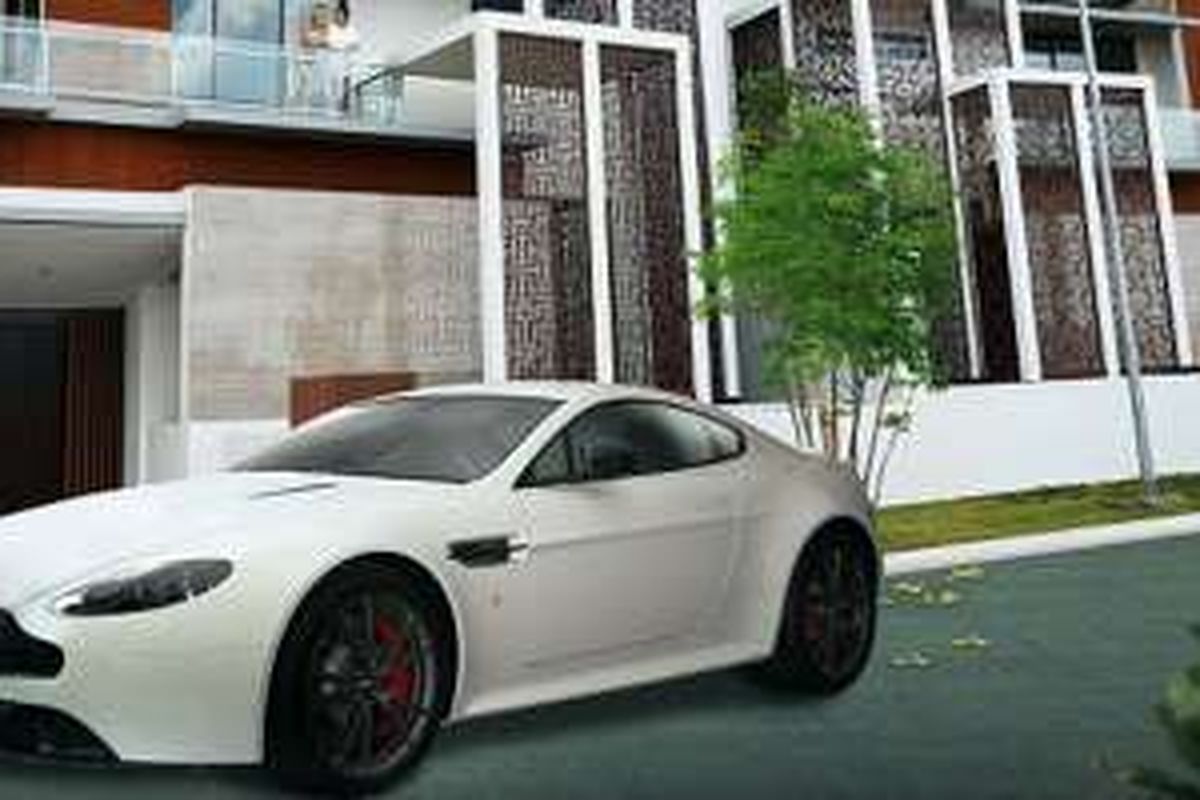 Beli satu paket, rumah dan perabitan sudah dapat Aston Martin V8 Vantage.