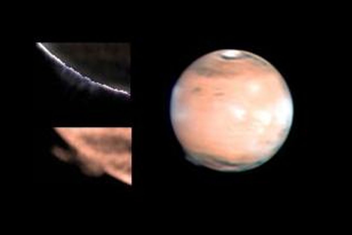 Kabut terang menyelimuti Mars pada ketinggian 260 kilometer. Fenomena itu membuat ilmuwan garuk-garuk kepala untuk menjelaskannya. 