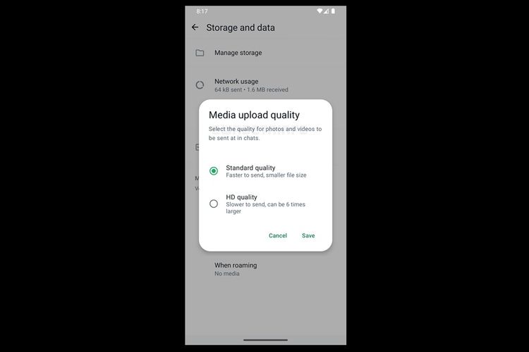 Fitur baru WhatsApp yang mengatur kualitas foto atau video saat dikirim pengguna