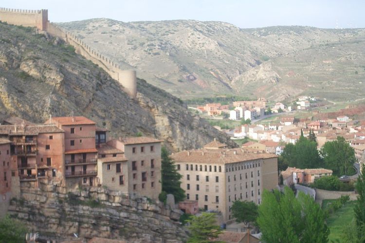 Pemandangan kota Griegos, Sierra de Albarracin, Spanyol.