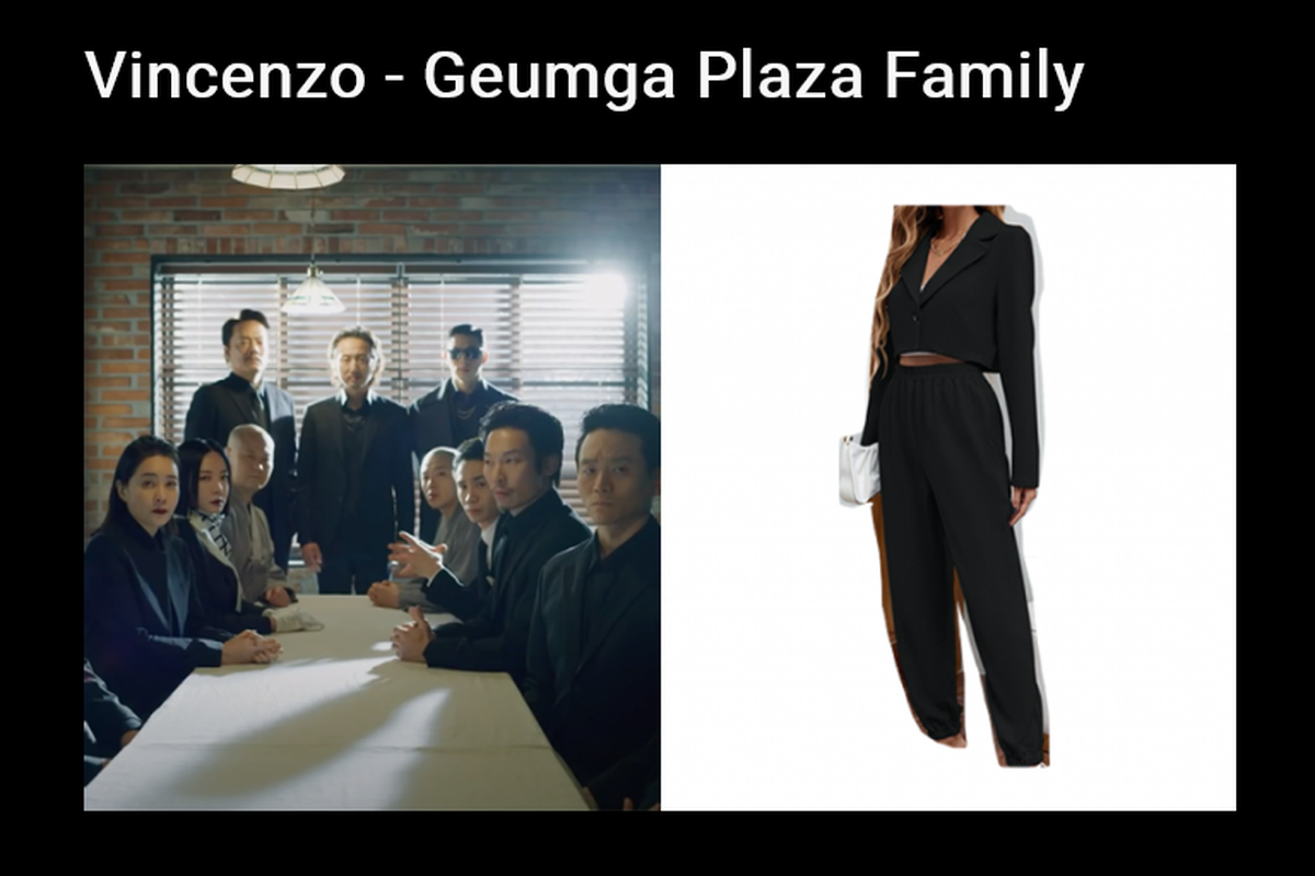 kita juga bisa bergabung bersama keluarga Geumga Plaza dengan setelan serba hitam yang ramping untuk Halloween.