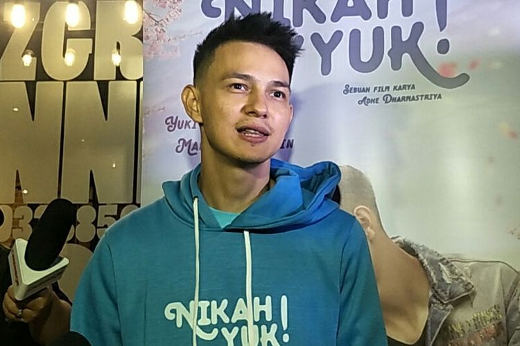 Marcell Darwin usai press screening film Nikah Yuk di CGV Grand Indonesia, Jakarta Pusat, Kamis (30/1/2020).