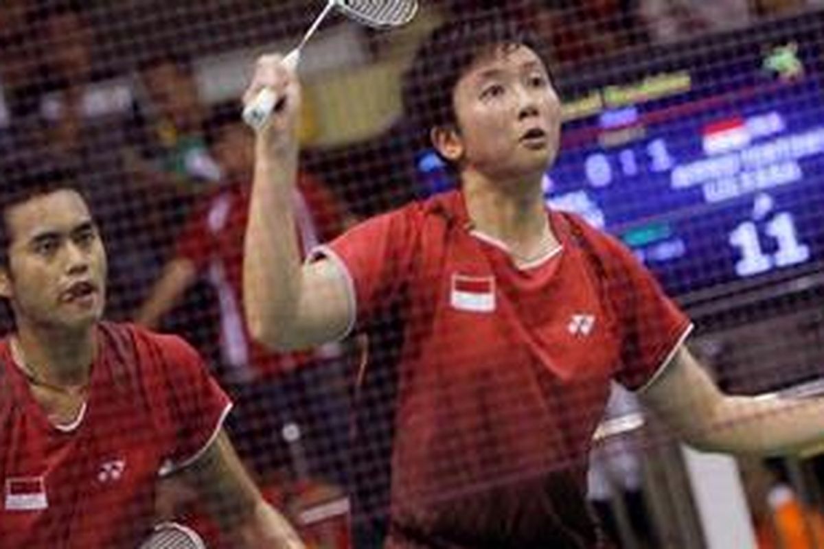 Pemain bulu tangkis ganda campuran Indonesia, Ahmad Tontowi dan Liliyana Natsir.