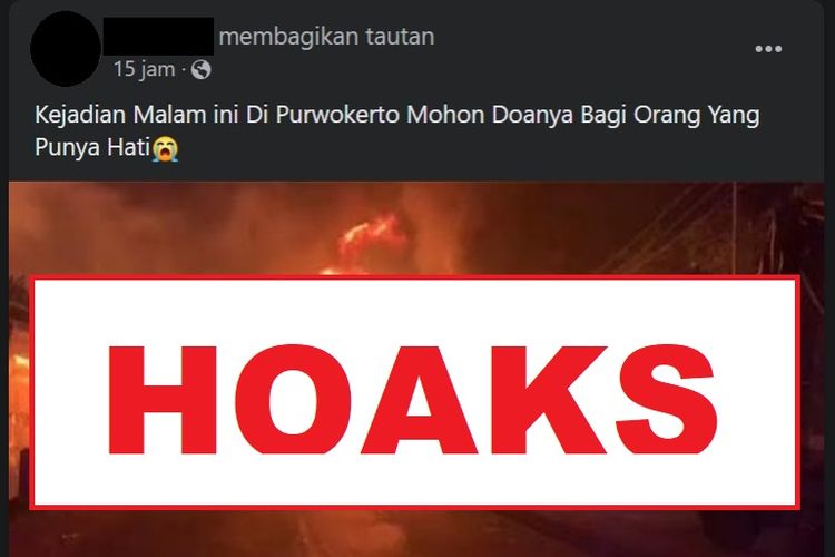 Hoaks, kebakaran tangki BBM di depan Alfamart, di Purwokerto, Jawa Tengah