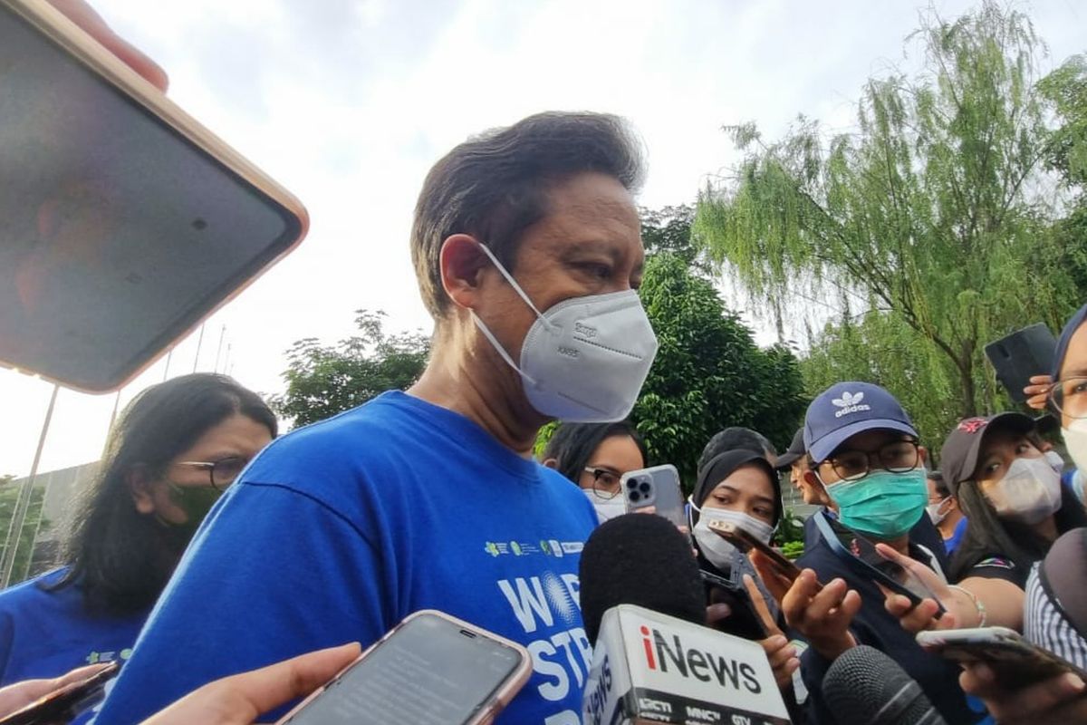Menteri Kesehatan (Menkes) Indonesia Budi Gunadi Sadikin di GBK, Senayab, Jakarta, Minggu (30/10/2022). 