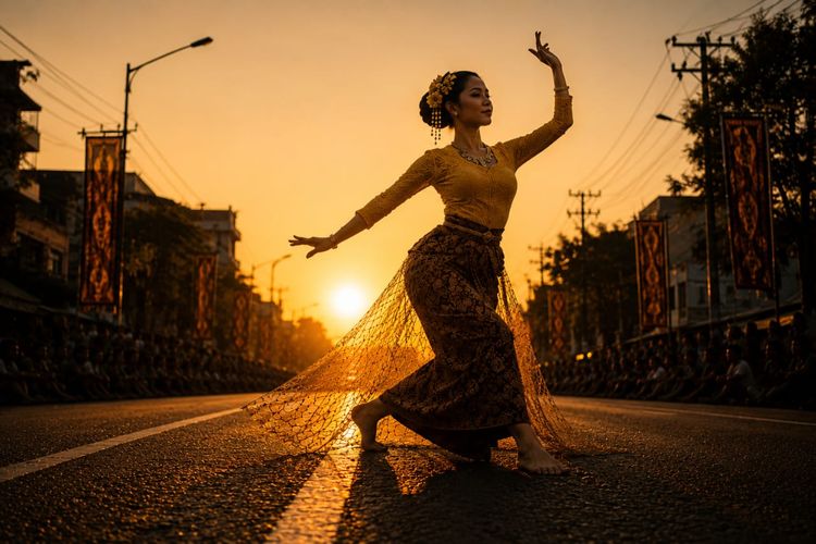 Saat Jalan Raya di Sumenep Berubah Jadi Panggung Tari dalam Maharaya Festival 2026