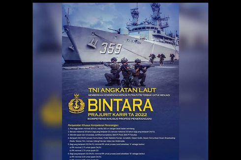 TNI AL Buka Lowongan Kerja Bintara Prajurit Karier bagi Lulusan D3-S1