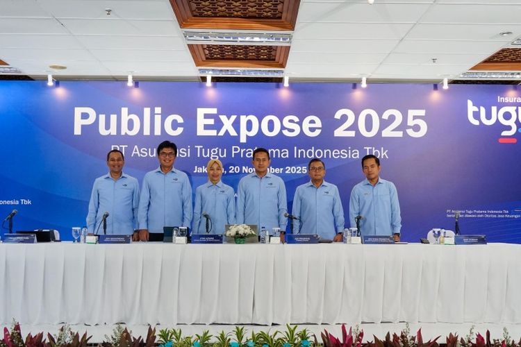Jajaran Direksi PT Asuransi Tugu Pratama Indonesia Tbk atau Tugu Insurance pada kegiatan Public Expose (Pubex) yang diselenggarakan pada Kamis (20/11/2025). 