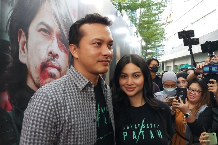 Ariel Tatum dalam jumpa pers Film Sayap Sayap Patah di XXI Epicentrum, kawasan Jakarta Selatan, Jumat (12/8/2022).