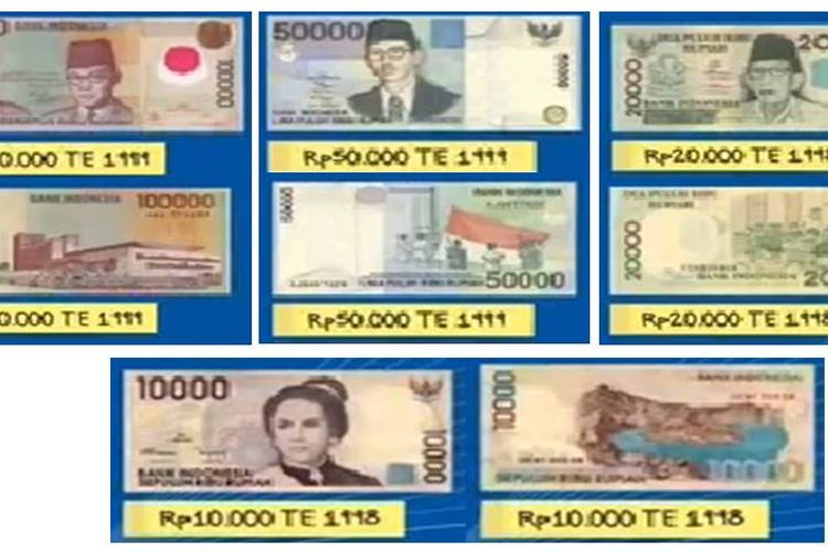 Uang kertas emisi tahun 1998 dan 1999