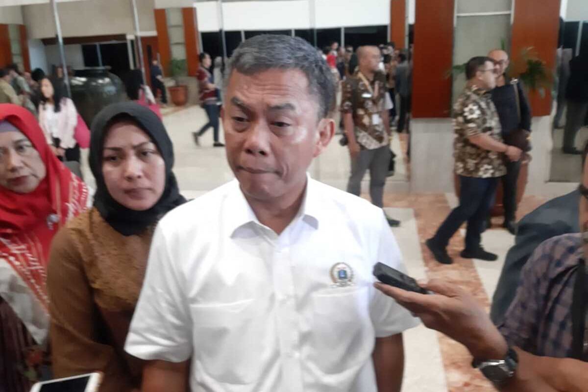 Ketua DPRD DKI Jakarta Prasetio Edi Marsudi di Gedung DPR RI, Senayan, Kamis (27/2/2020)