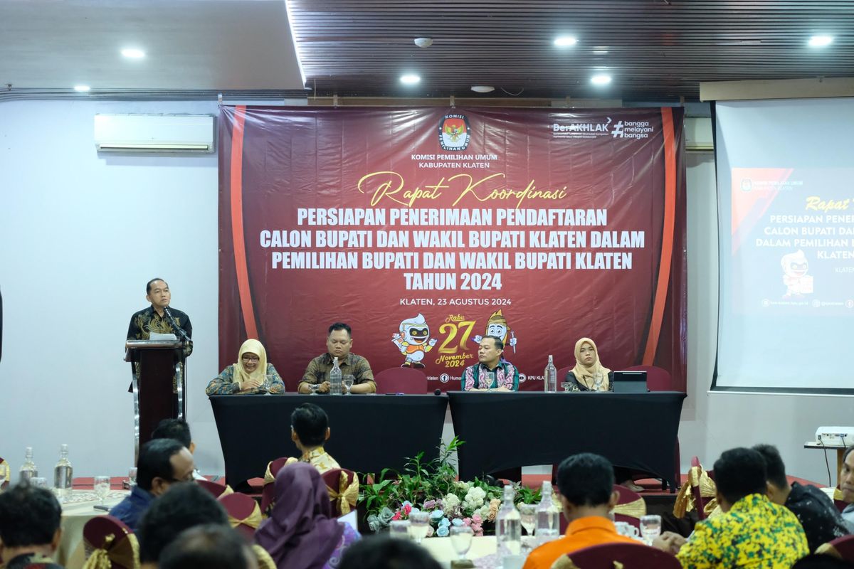 KPU Kabupaten Klaten mengadakan rakor bersama 18 parpol.