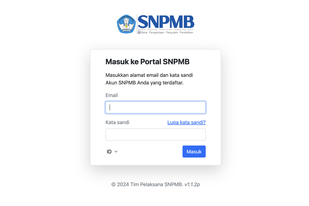 Ketentuan pemilihan bidang studi pendaftaran UTBK SNBT 2024.