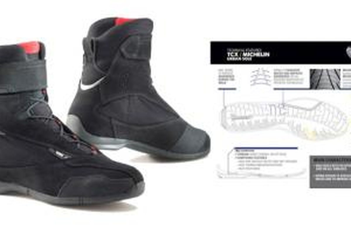 TCX Urban, salah satu model sepatu yang pake sol berteknologi ban Michelin Pilot Road 3.