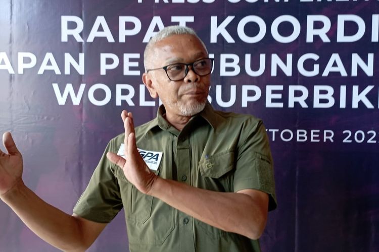 Direktur MGPA, Priandhy Satria saat Rapat Kordinasi persiapan WSBK di Mataram, Senin (31/10/2022)