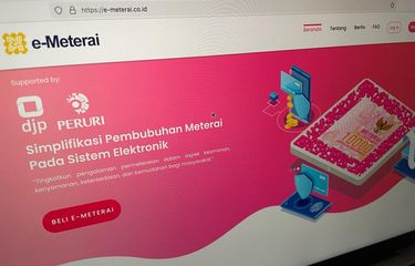Tampilan website e-meterai.co.id untuk beli e-meterai guna melengkapi dokumen pendaftaran PPPK Tenaga Teknis 2022.