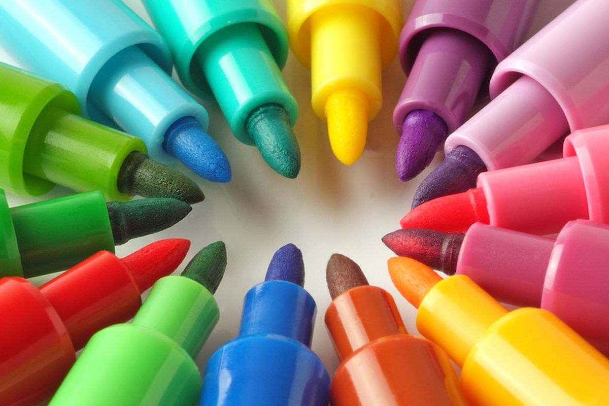 Ilustrasi spidol warna. 