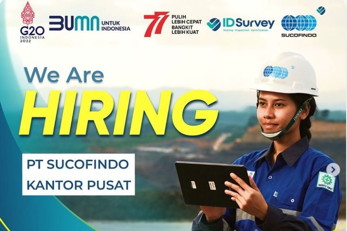 PT Superintending Company of Indonesia atau Sucofindo membuka lowongan kerja untuk lulusan D3 dan D4 