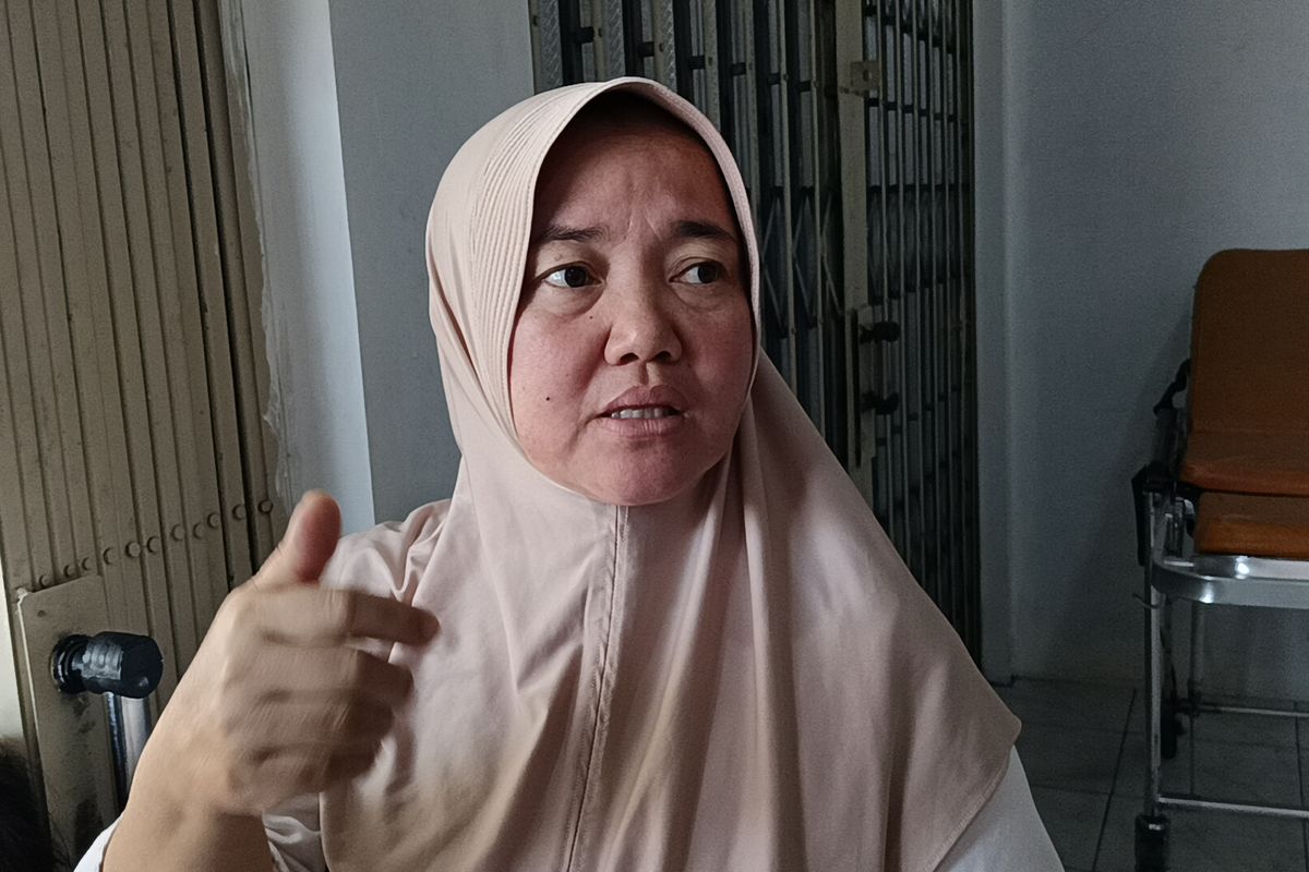 Ela, salah satu korban selamat dari ambruknya bangunan majelis taklim di wilayah Kecamatan Ciomas, Kabupatem Bogor.