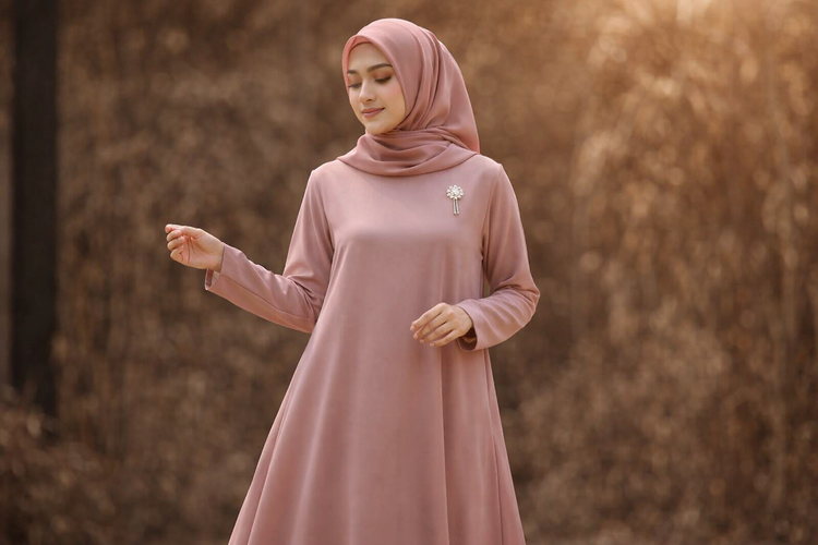 Long Tunik Flowy dengan Kulot Senada