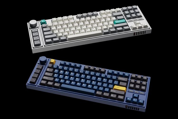 Varian warna putih dan biru dari keyboard Keychron Lemokey L3