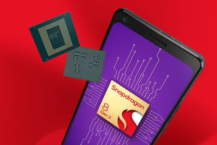 Ilustrasi chip Qualcomm Snapdragon 8 Gen 3