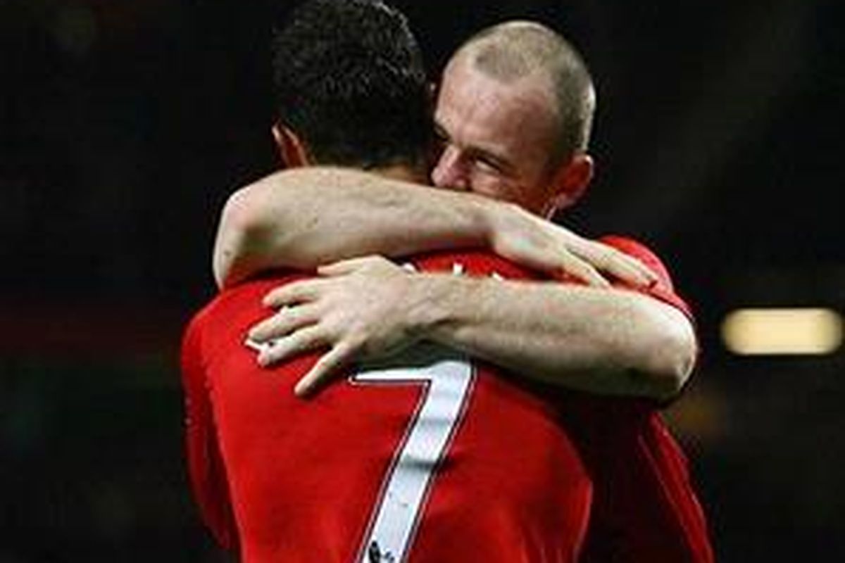 Wayne Rooney dan Cristiano Ronaldo pada musim 2008-09.