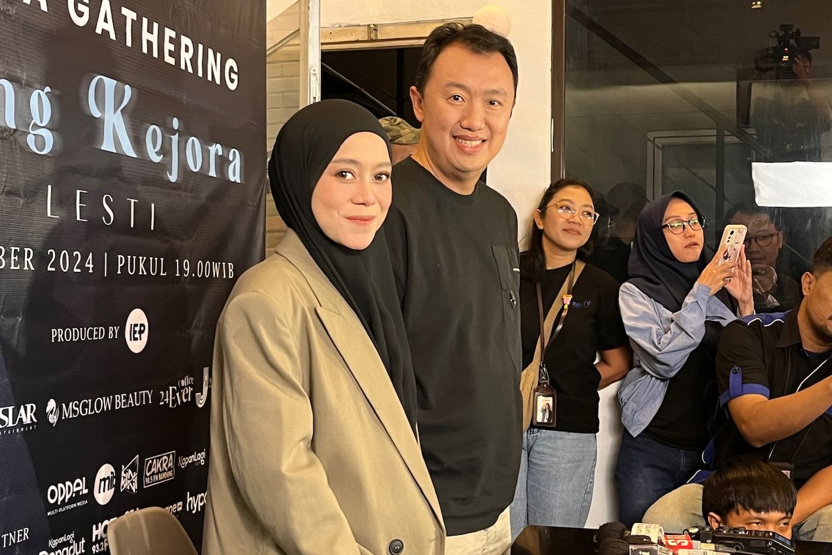 Lesti Kejora dalam jumpa pers di daerah Tebet, Jakarta Selatan, Kamis (26/9/2024).  
