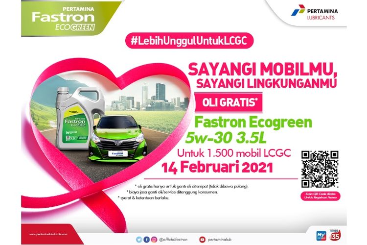  Promo oli gratis Fastron Ecogreen 5W-30 dari Pertamina Lubricants