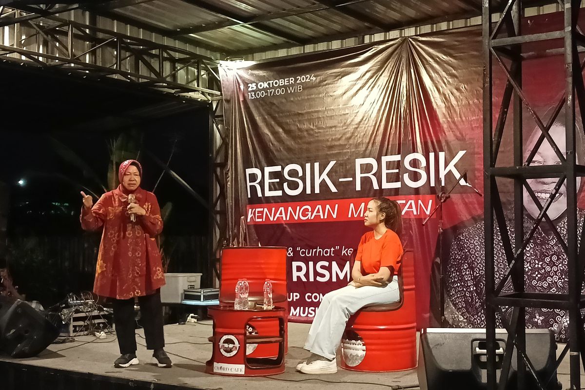 Cagub Jatim Tri Rismaharini saat menyapa Gen Z di Kabupaten Jember pada Jumat (25/10/2024)