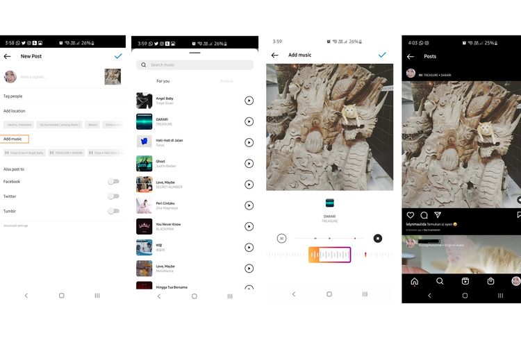 Fitur Add Music di Feed Instagram sudah bisa dicoba di Indonesia