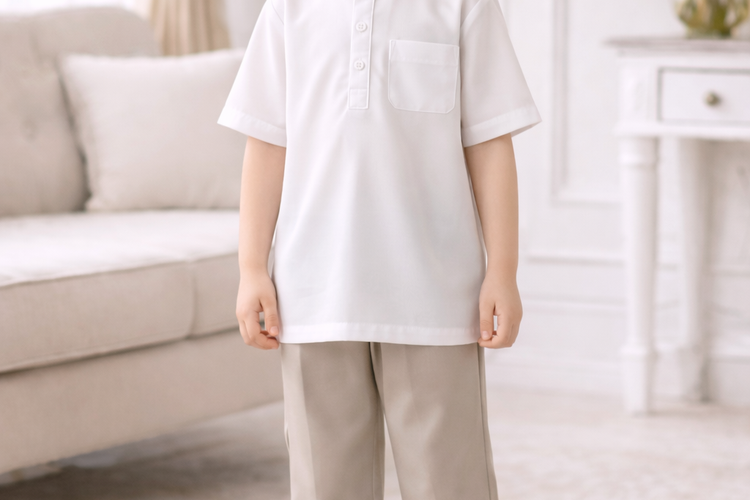 Baju lebaran anak laki-laki koko modern