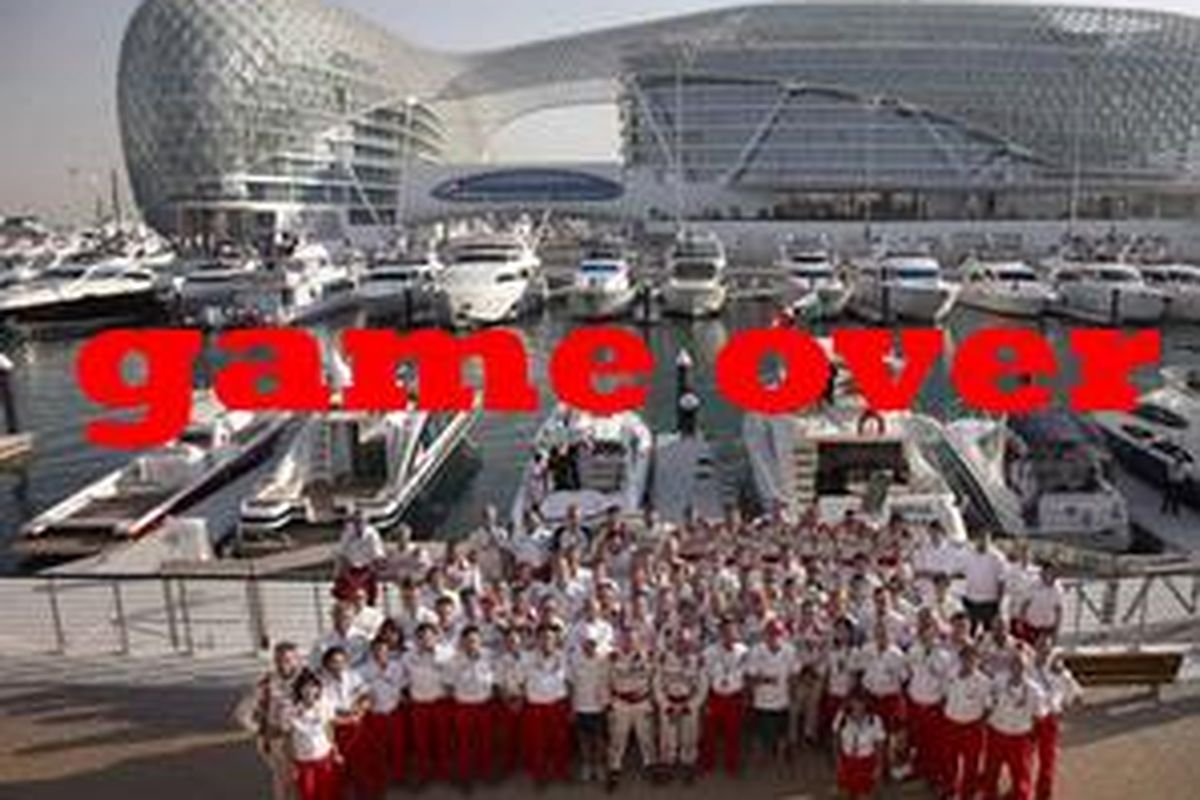 Balapan terakhir yang diikuti tim Panasonic Toyota Racing di sirkuit Yas Marina, Abu Dhabi, minggu lalu.