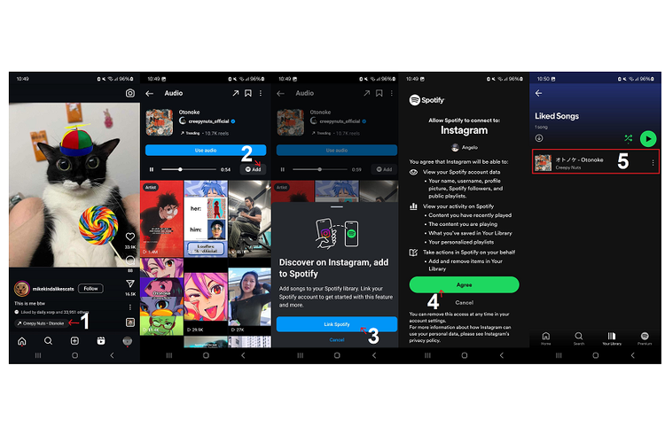 Cara menambahkan musik dari posting Instagram, Instagram Story, dan Instagram Reels ke playlist Spotify.