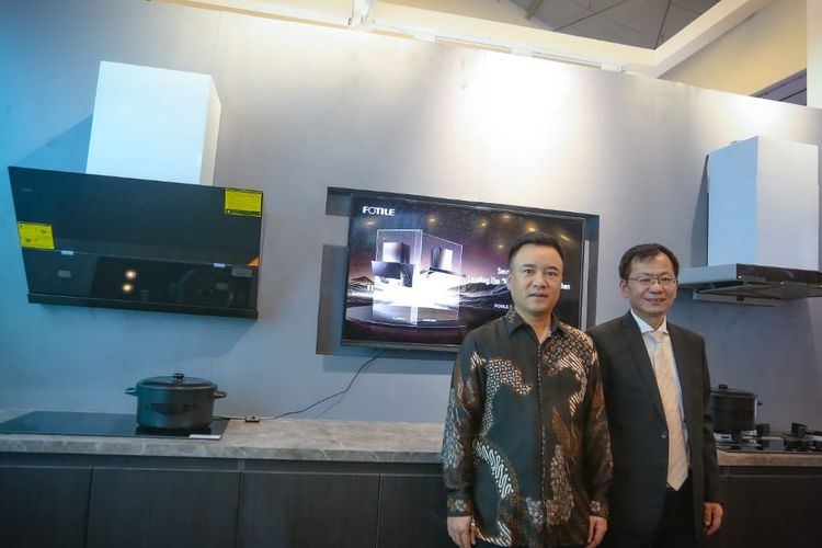 Peluncuran dua produk cooker hood atau pengisap asap di dapur oleh Fotile di pameran Indo Build Tech 2023 di ICE BSD, Tangerang. 