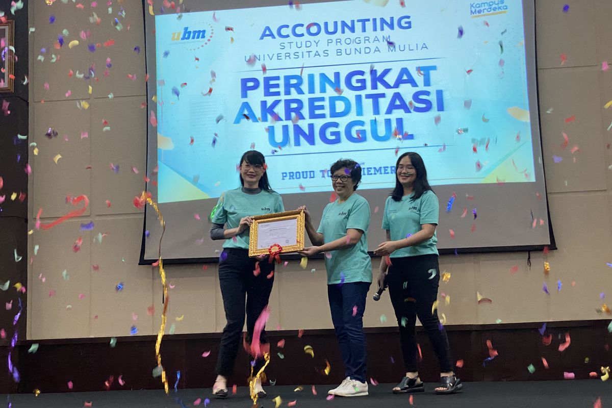 UBM menggelar selebrasi atas raihan akreditasi Unggul Badan Akreditasi Nasional Perguruan Tinggi (BAN-PT) yang diraih Program Studi Akuntansi pada 7 Juni 2024 di Kampus UBM Ancol, Jakarta. 
