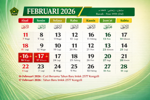Kalender Februari 2026: Libur dan Cuti Bersama Imlek Hadirkan Long Weekend