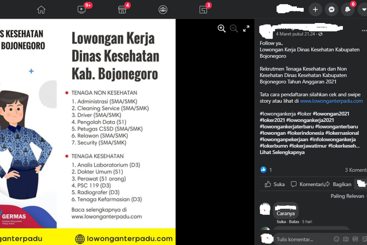 Hoaks Dinkes Kabupaten Bojonegoro Buka Lowongan Kerja Halaman All Kompas Com