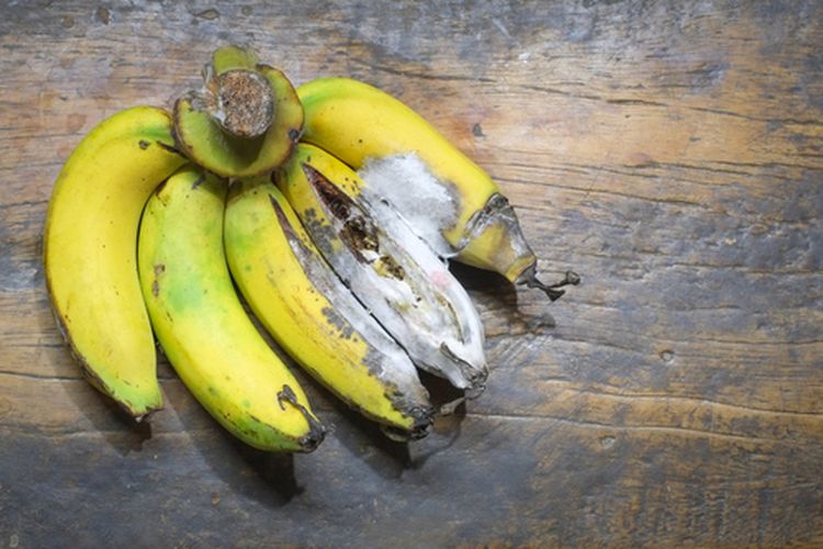 Ilustrasi buah pisang terkena penyakit antraknosa