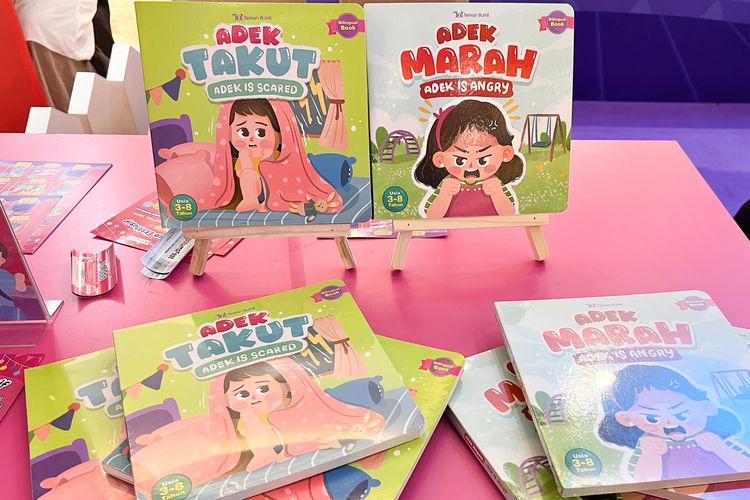 Seri buku cerita bertema emosi berjudul Adek Marah, Adek Takut, Adek Sedih, dan Adek Senang. 