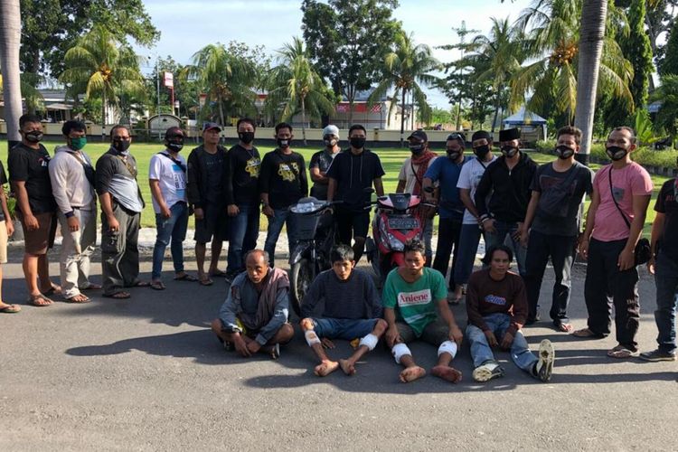 kondisi 4 Pelaku setelah ditangkap satreskrim polres Lombok Barat