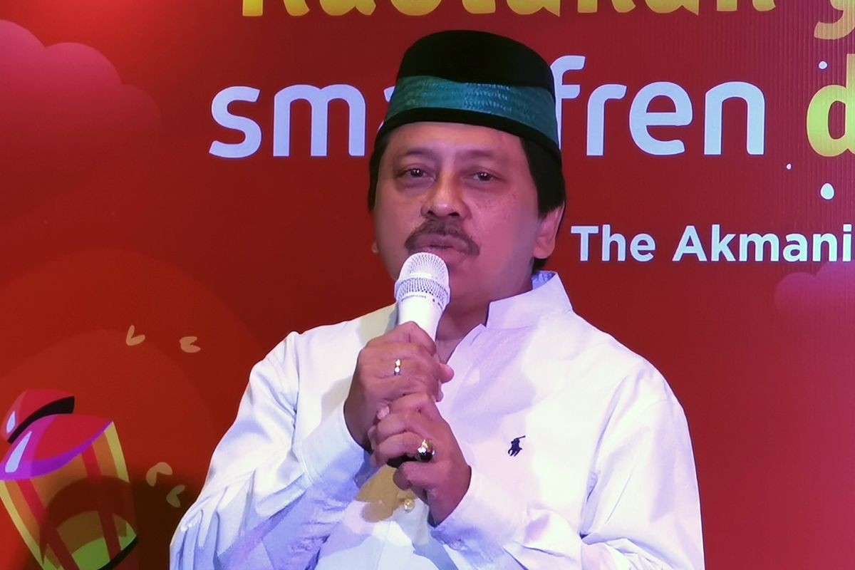 Presiden Direktur PT Smartfren Telecom Tbk Merza Fachys di Jakarta, Selasa (21/5/2019).