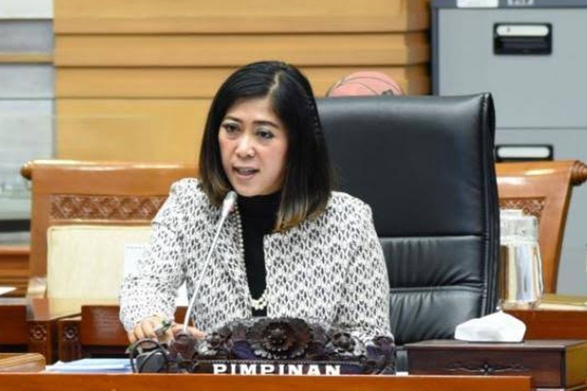 Ketua Komisi I Dewan Perwakilan Rakyat (DPR) Republik Indonesia (RI) Meutya Hafid saat rapat kerja (Raker) tertutup dengan Kementerian Pertahanan (Kemenhan) di Ruang Rapat Komisi I DPR RI, Kompleks Parlemen, Jakarta, Rabu (7/6/2023).