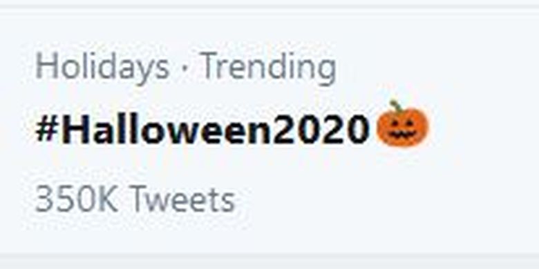 Tagar Halloween 2020 jadi trending topic Twitter, Minggu (1/11/2020).