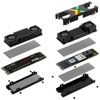 Konstruksi SSD PNY XLR8 CS3150. Versi RGB terlihat memiliki heatsink lebih kecil dan ada shroud alias penutup untuk mengakomodir lampu LED. 